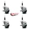 Service Caster 3'' Thermoplastic Rubber Swivel 7/8'' Expanding Stem Caster Set with Brake, 4PK SCC-EX20S314-TPRB-TLB-78-4 - alternate 2